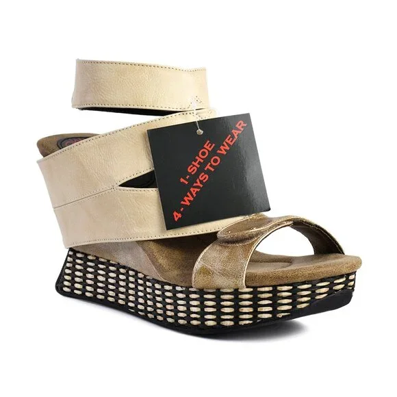 Raina - Cream flips to Black - Modzori 4 Way Reversible Sandal - Picture 10 of 14